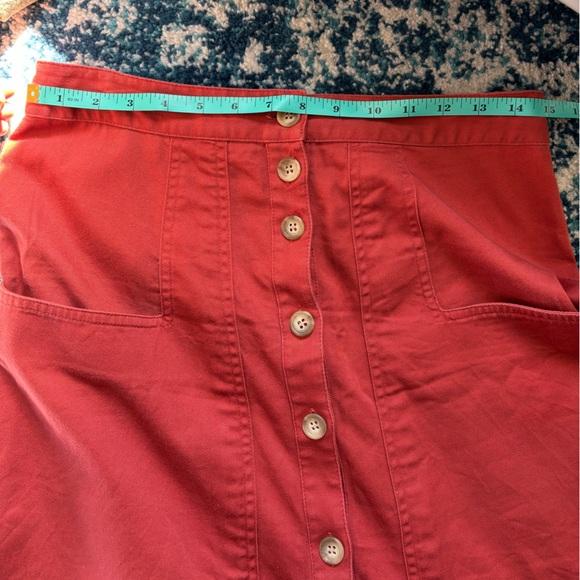 Tibi Harrison Chino Patch Pocket Skirt Dusty Red orange rust pumpkin size 8 - Picture 3 of 9